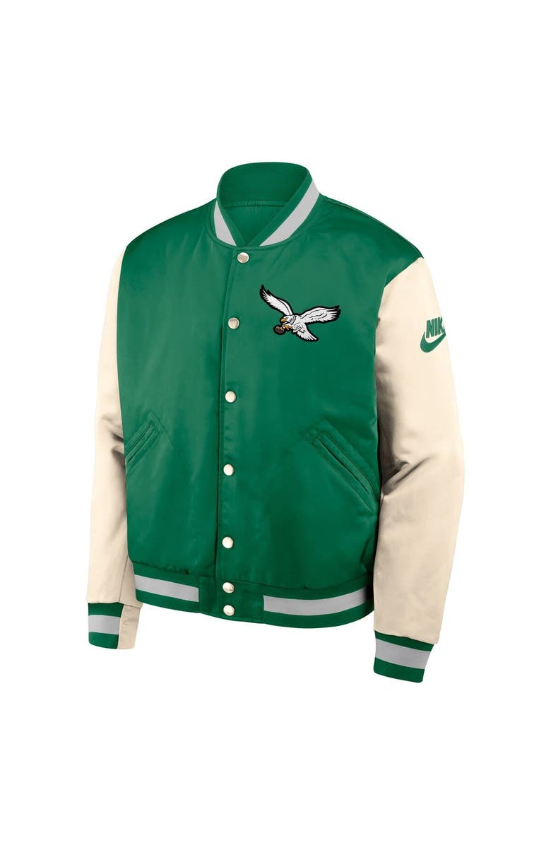 Nike Men's Nike Kelly Green/Cream Philadelphia Eagles Rewind Legacy Full-Snap Bomber Jacket, Alternate, color, Kelly Green