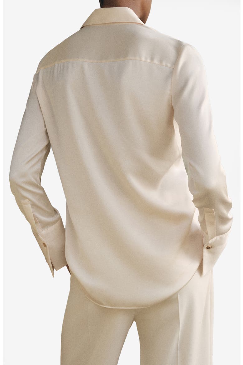 Flowy Satin Shirt, Alternate, color, ECRU