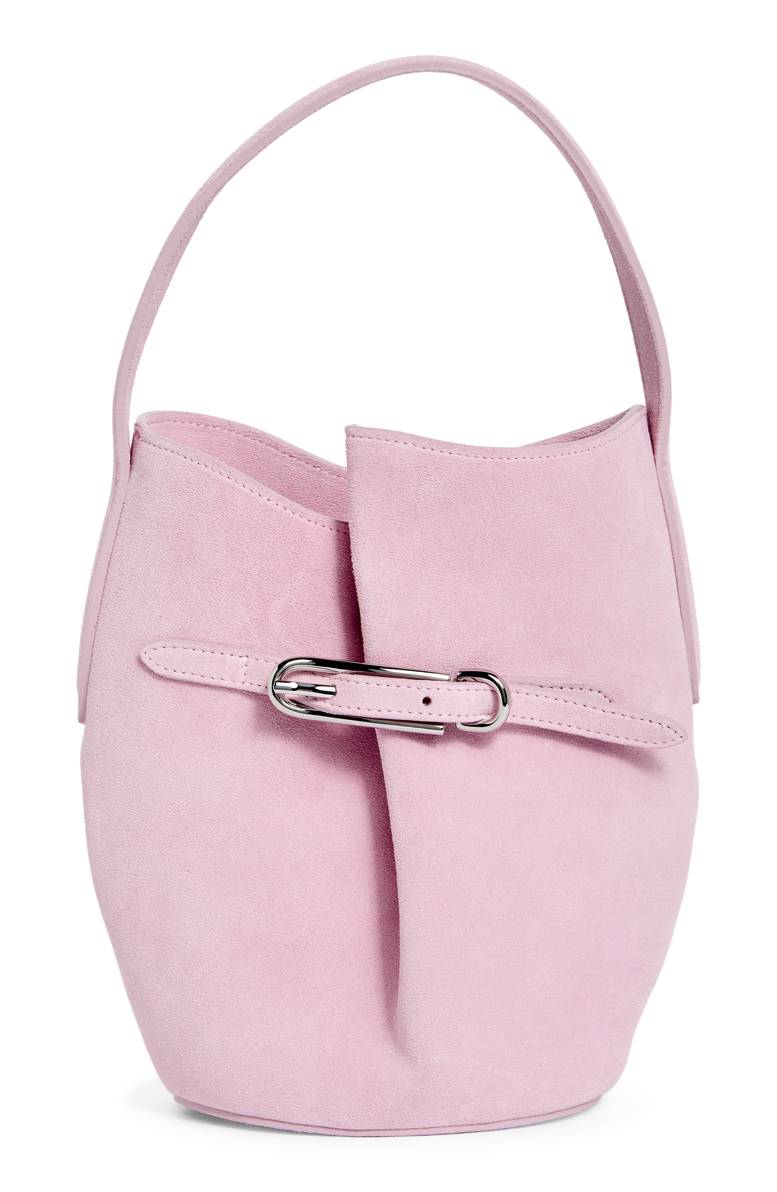LIFFNER Mini Belted Suede Bucket Bag, Main, color, Pink