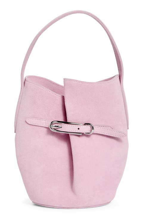 Mini Belted Suede Bucket Bag