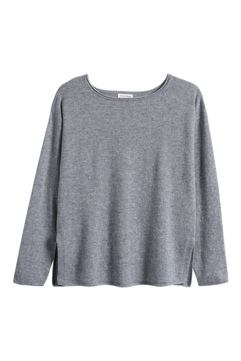 Cashmere Lounge Top, Alternate, color, GREY NIGHT HEATHER