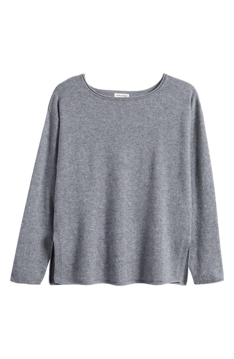Nordstrom Cashmere Lounge Top, Alternate, color, Grey Night Heather
