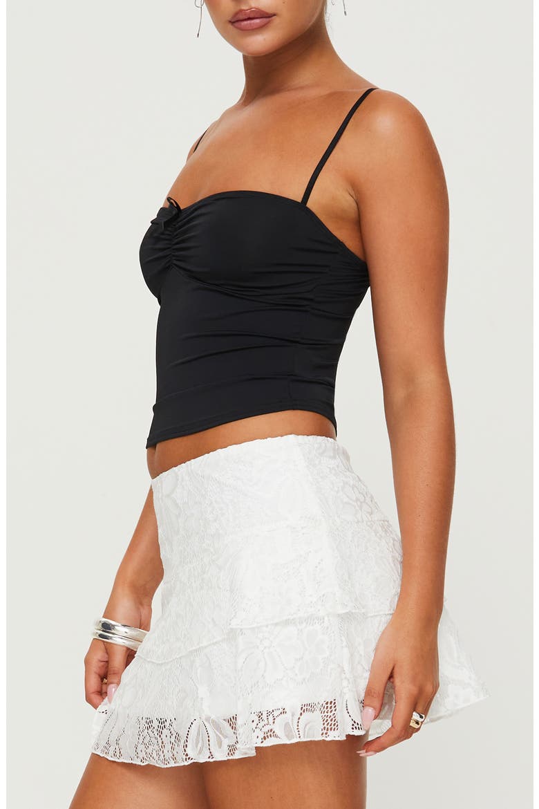 Vihaan Ruched Crop Camisole, Alternate, color, BLACK