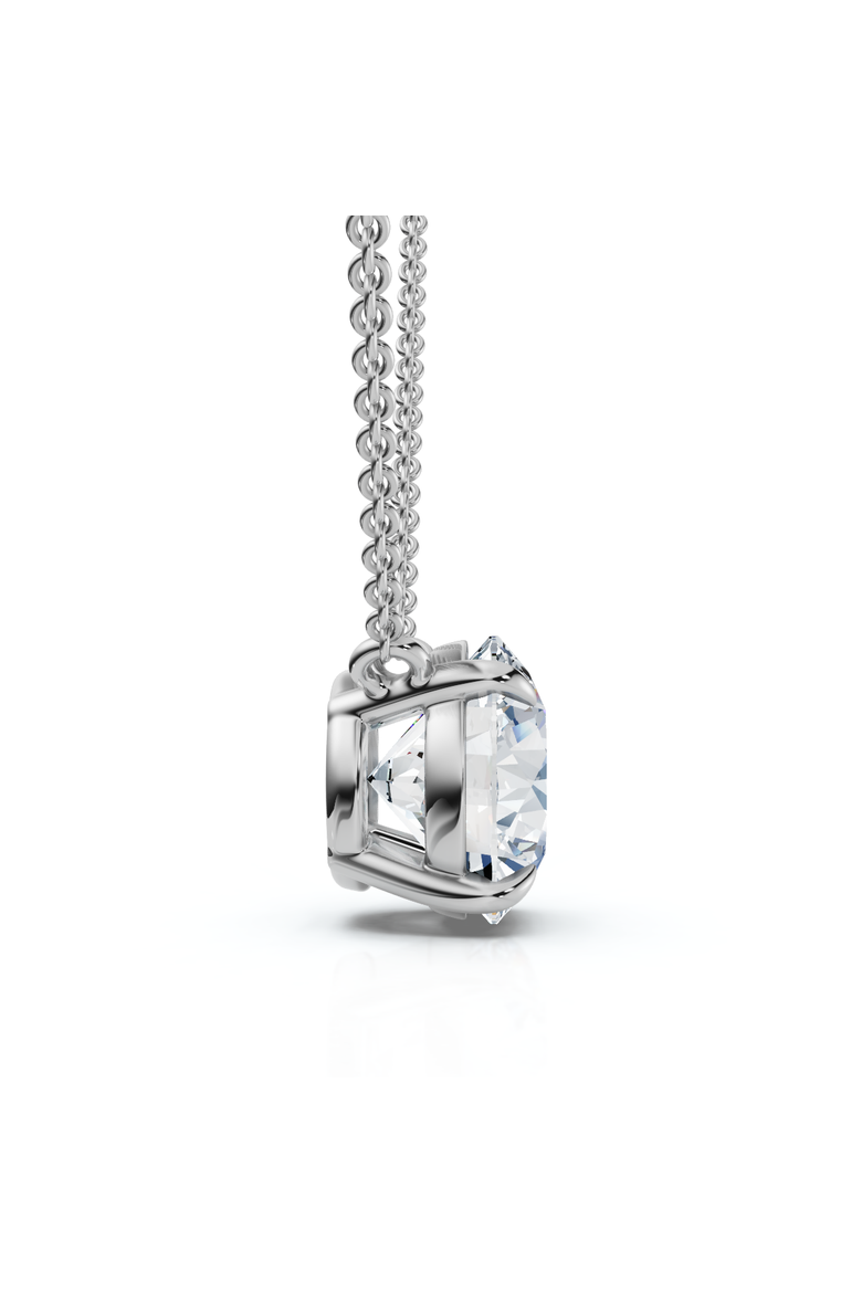 1ct Floating Solitaire Diamond Pendant 14k Gold Women's 18" Necklace Lab Grown, Alternate, color, White Gold