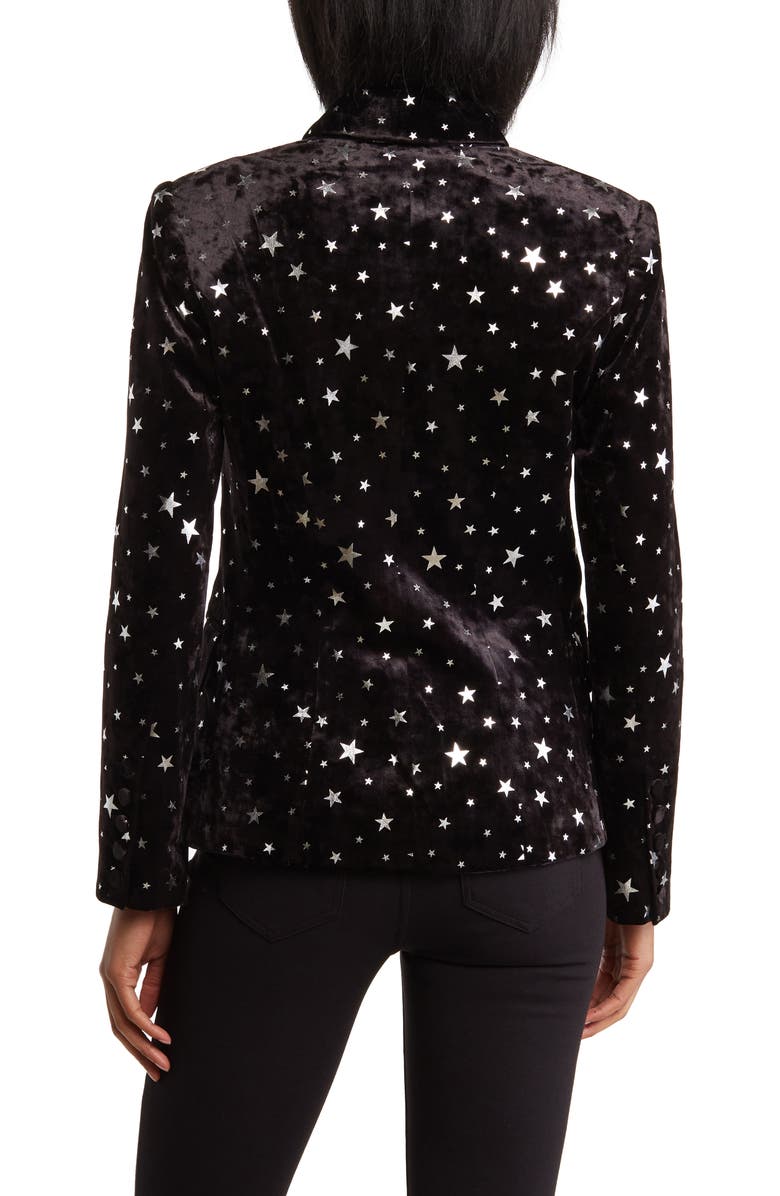 L'AGENCE Kenzie Star Speckled Double Breasted Velvet Blazer, Alternate, color, 
