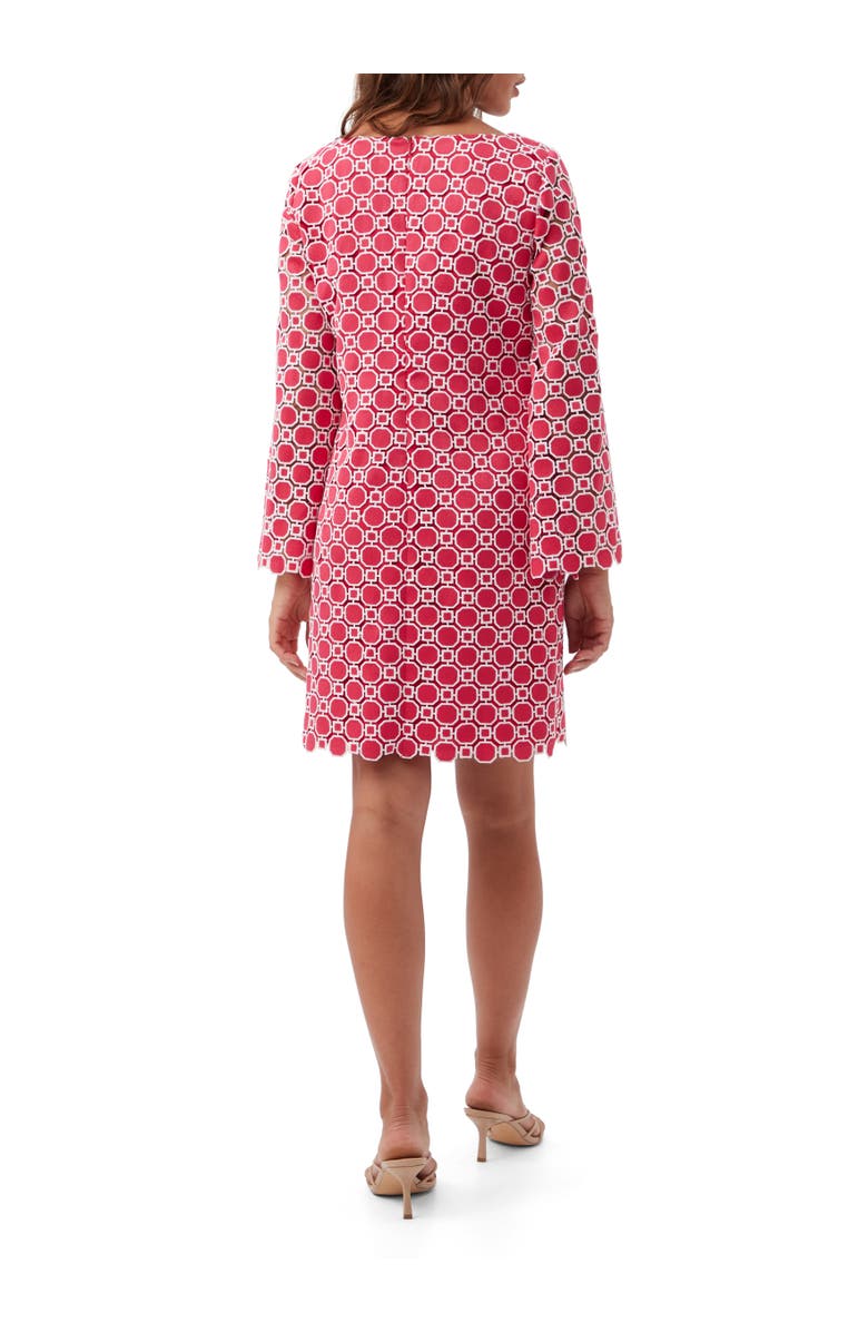 Trina Turk Ariella 2 Geometric Lace Long Sleeve Dress, Alternate, color, Cannes Coral/Whitewash