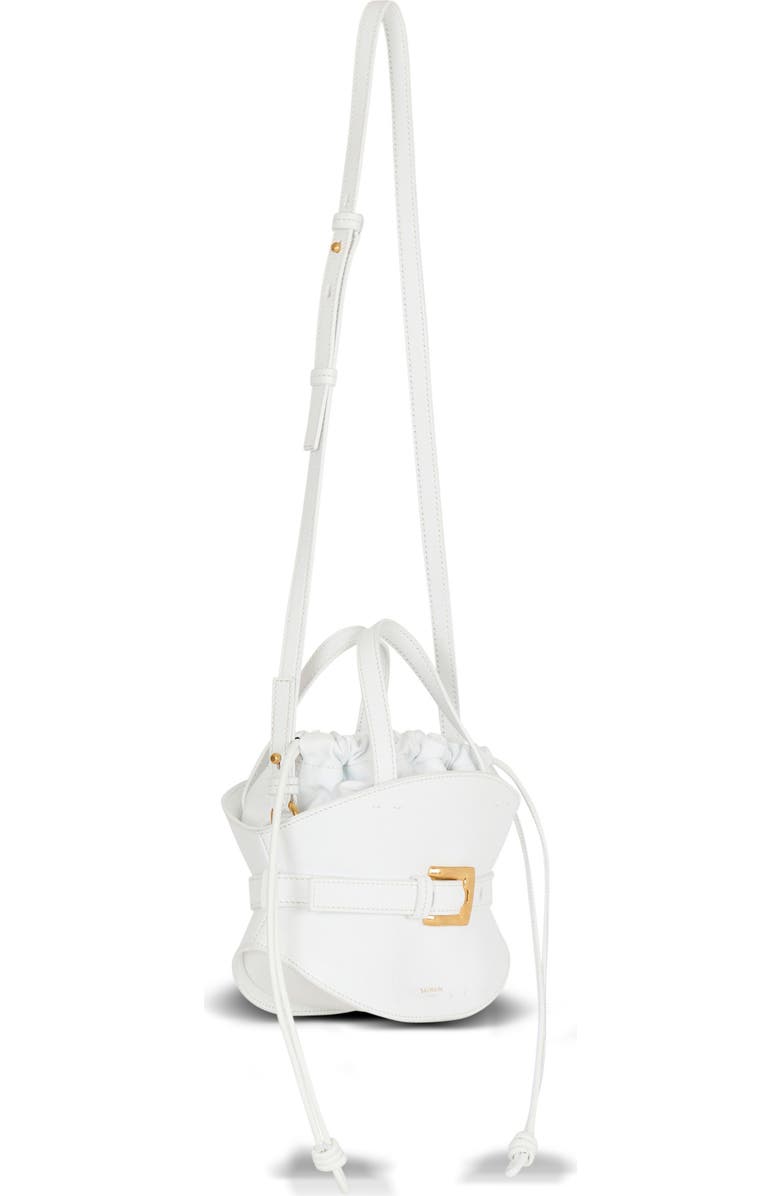 Balmain Shuffle Mini bag in calfskin leather, Alternate, color, White