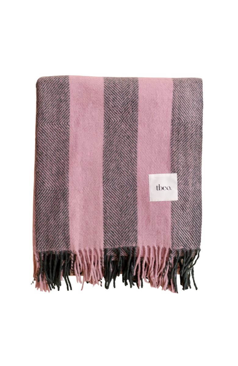 TBCo Recycled Wool Stripe Throw Blanket, Main, color, Pink Diamond Stripe
