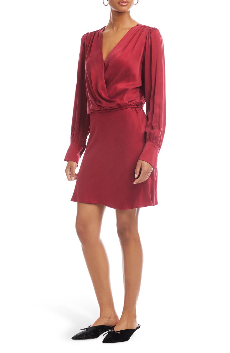 FIFTEEN TWENTY Denise Long Sleeve Minidress, Alternate, color, Brick