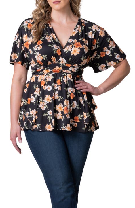 Halogen faux outlets wrap blouse with peplum size S