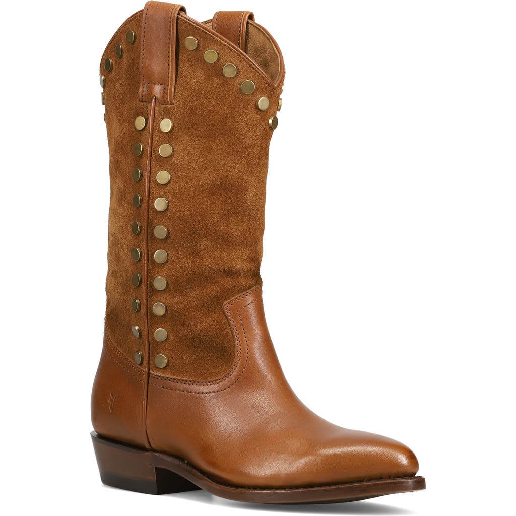 Frye Billy Studded Western Boot In Brown
