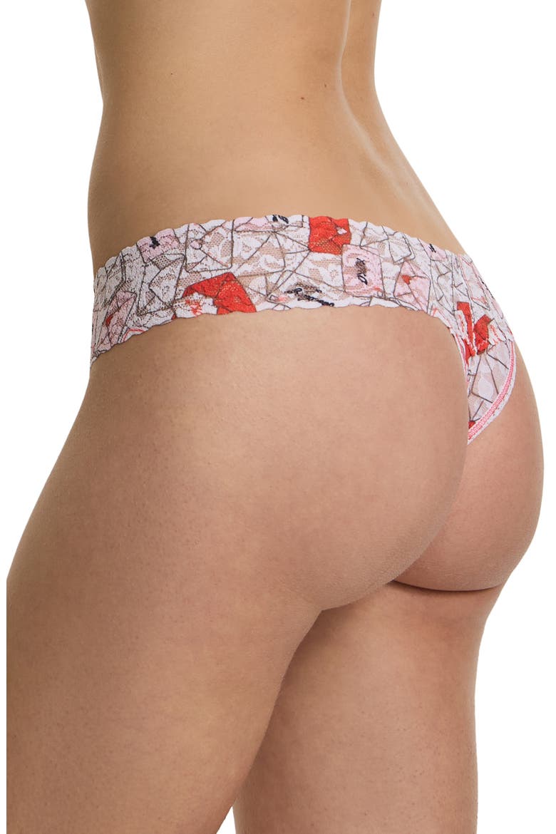 Print Low Rise Thong, Alternate, color, WITH LOVE WHITE