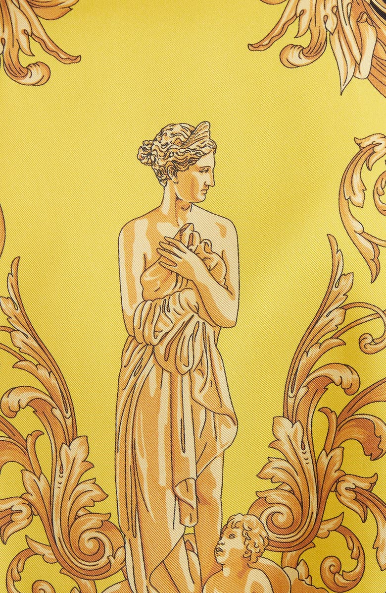 Versace Barco Print Silk Blouse, Alternate, color, 