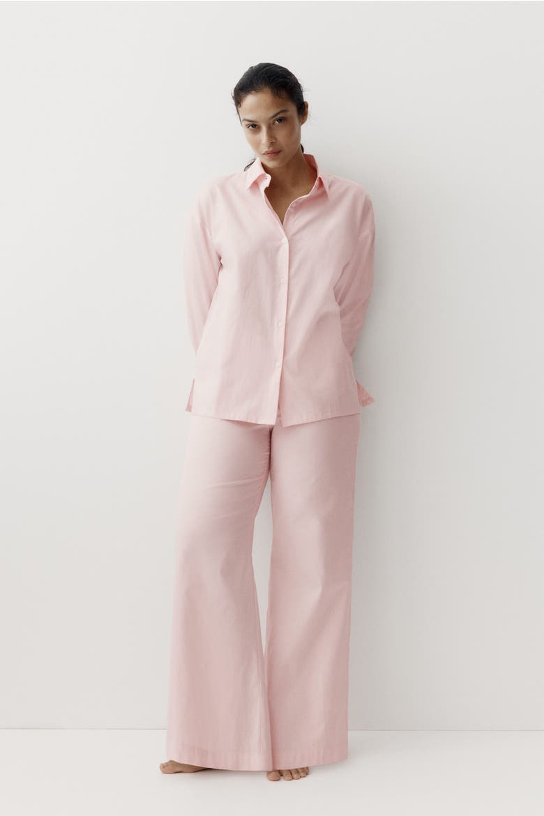Cotton Satin Pyjamas, Alternate, color, Light pink