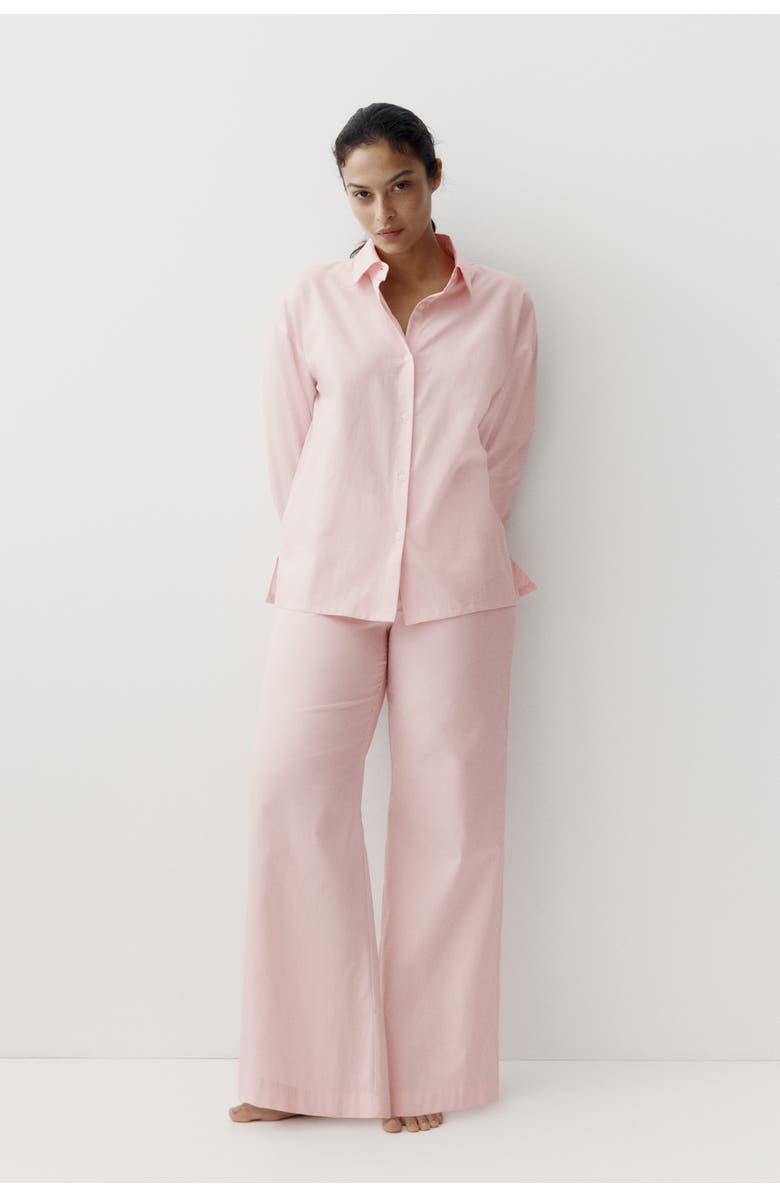 H&M Cotton Satin Pyjamas, Alternate, color, Light Pink