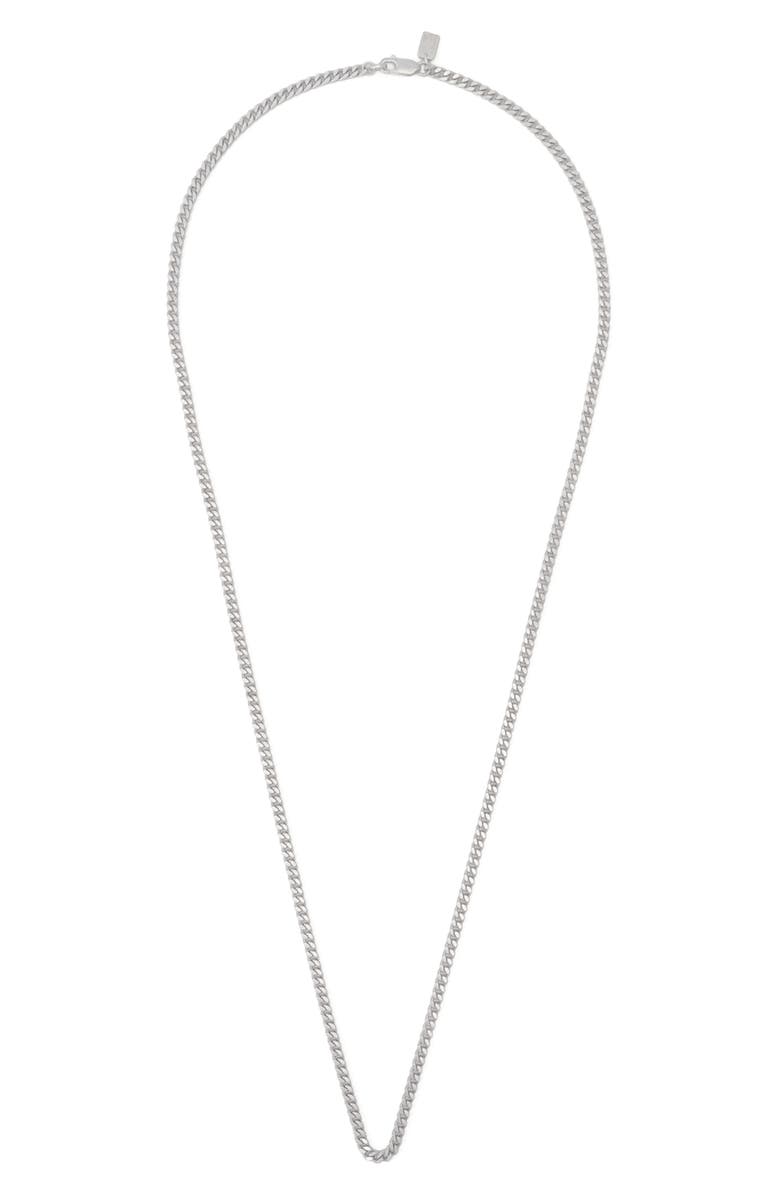 AllSaints Perrie Slim Chain Necklace, Main, color, Warm Silver