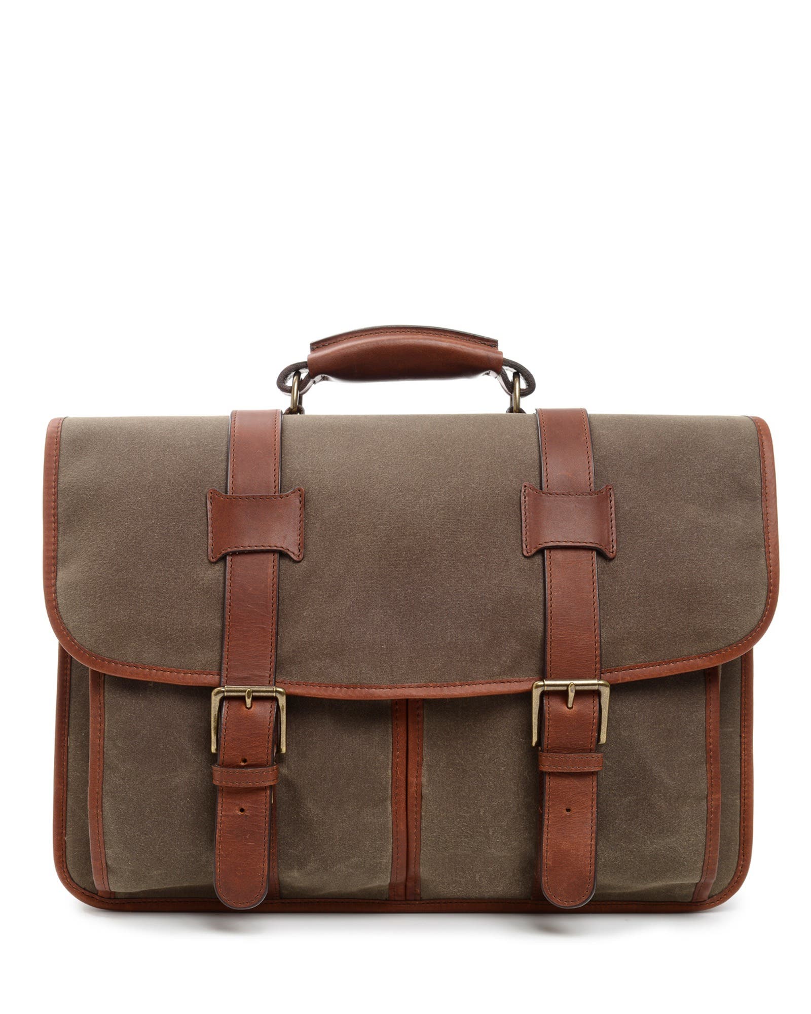 Garfield Waxed Canvas Briefcase, Alternate, color, Olive