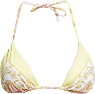 Versace Barocco Print Triangle Bikini Top