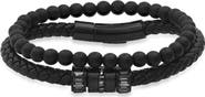 STEELTIME HMY JEWELRY Black Multi-Media Bracelet Set