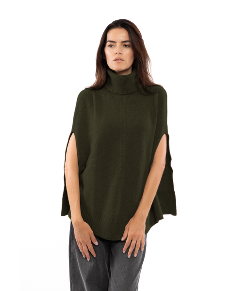 Pure Cashmere Turtleneck Poncho