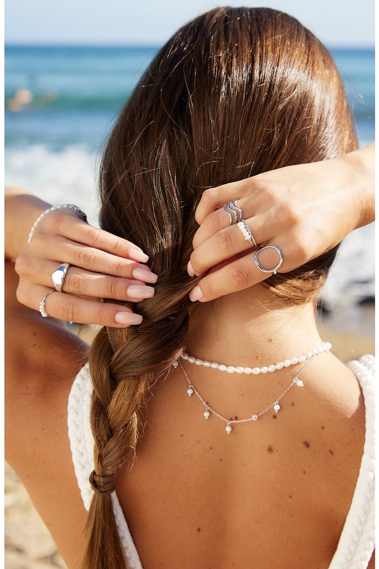 Mini Pearls Ring, Alternate, color, Silver