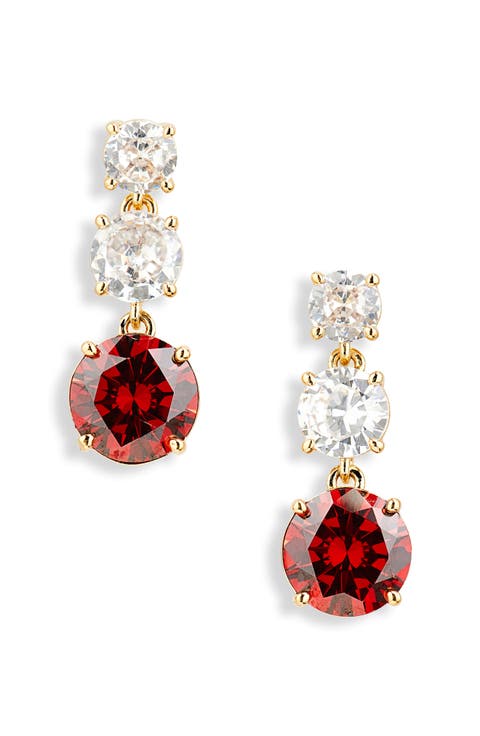 Cubic Zirconia Triple Drop Earrings