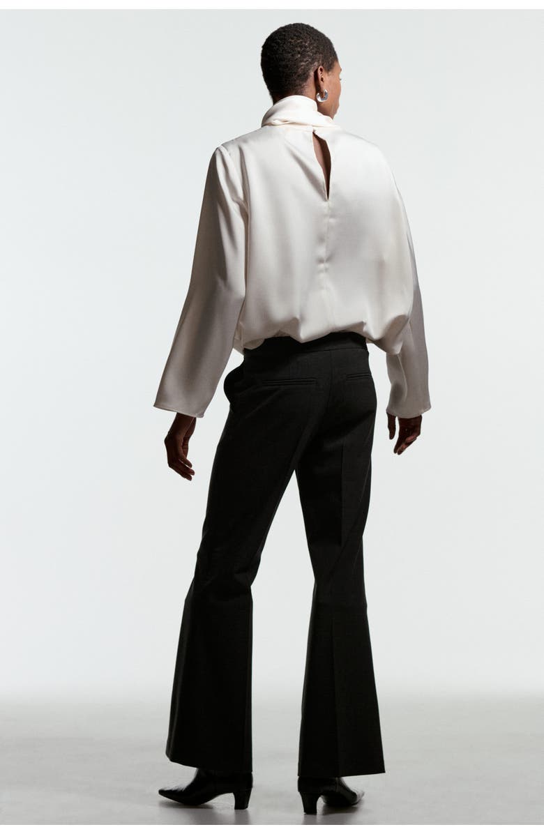 H&M Flared Tailored Trousers, Alternate, color, Charcoal Gray