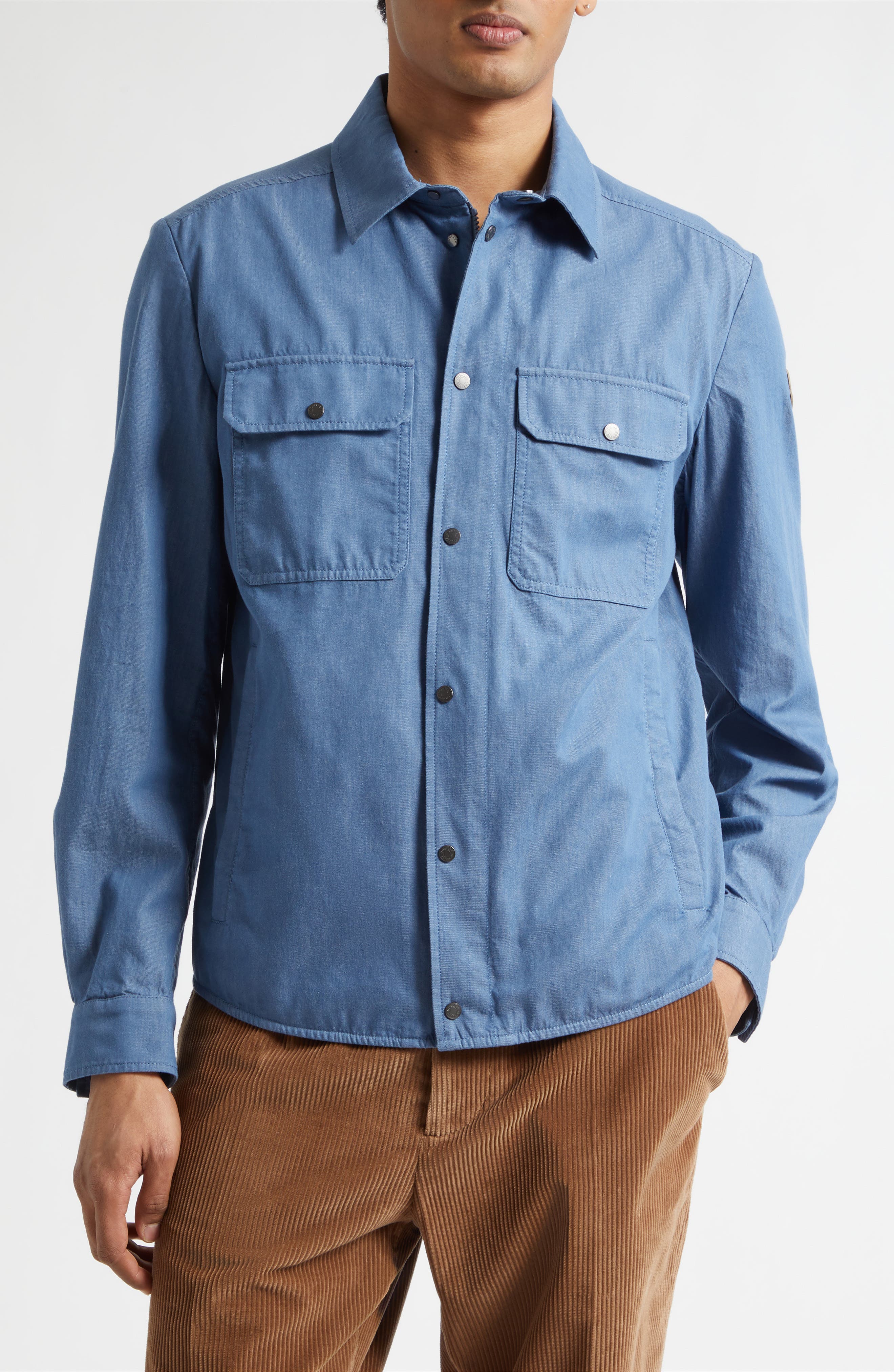 Logo Patch Denim Shirt Jacket