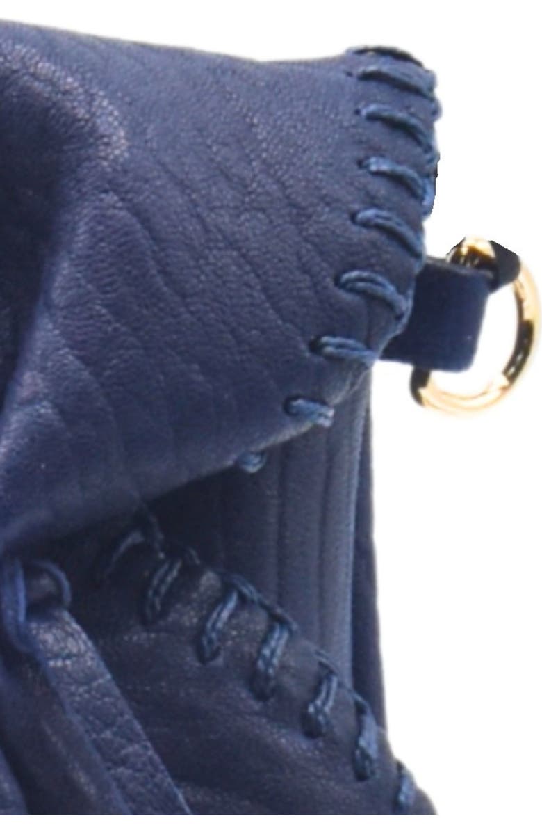 Carlos Falchi Cell Phone Butterly Lambskin Leather Bag, Alternate, color, Navy