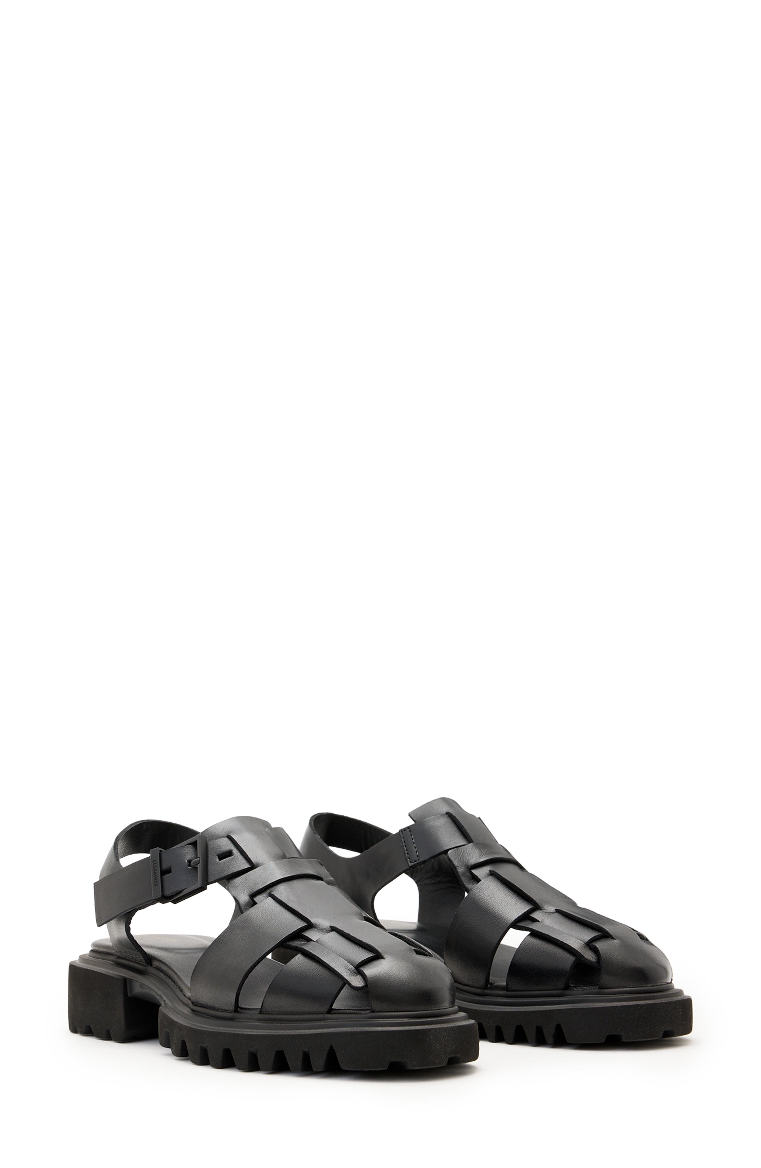 AllSaints Tess Lug Sole Fisherman Sandal, Main, color, 