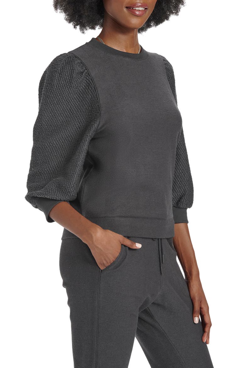 Evelyn Cotton Blend Terry Sweatshirt, Alternate, color, LEAD