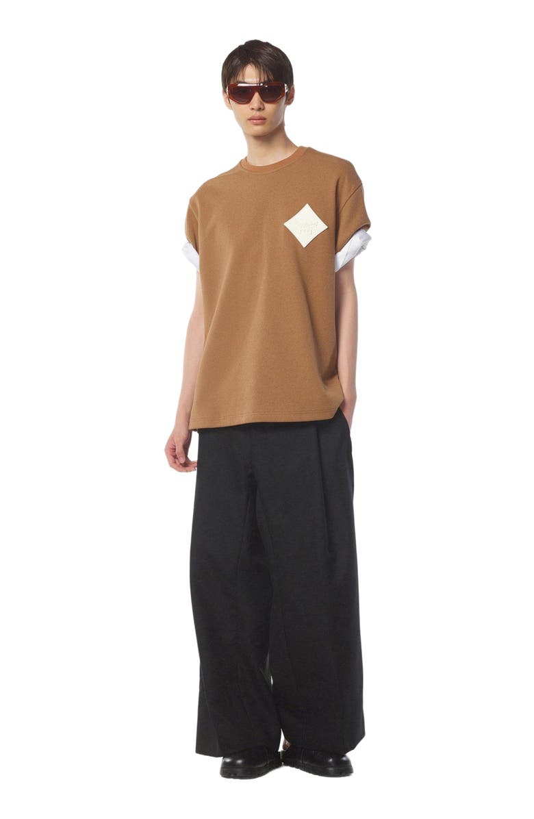 MCM Logo Patch Bouclé T-Shirt, Main, color, Cognac