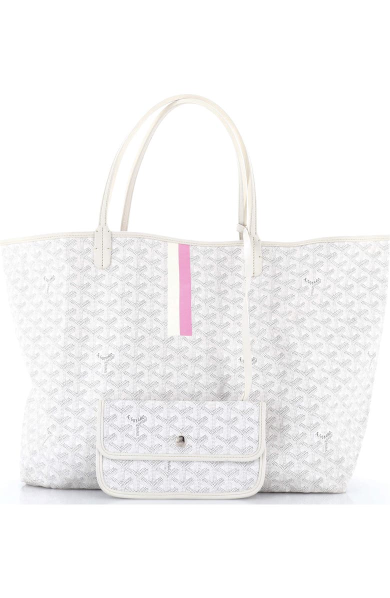 Pre-Owned Goyard Saint Louis Tote Printed Coated Canvas GM, Alternate, color, White