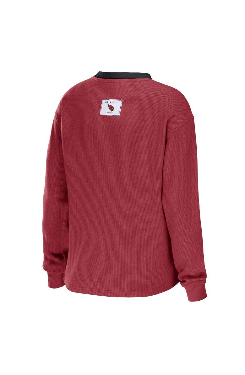 WEAR by Erin Andrews Women's WEAR by Erin Andrews Cardinal Arizona Cardinals Waffle Henley Long Sleeve T-Shirt, Alternate, color, 