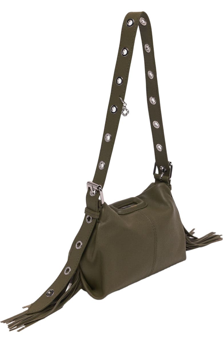 maje Miss M mini plain leather bag, Alternate, color,
