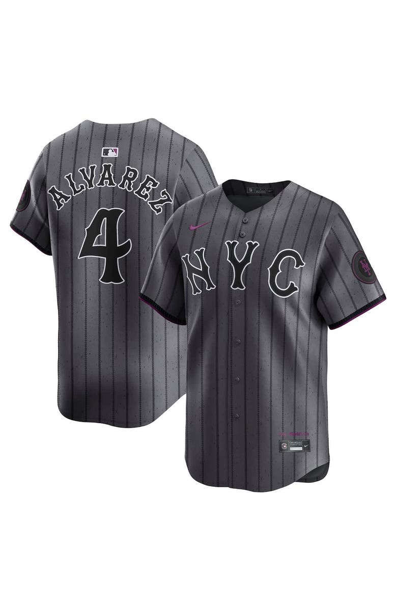 Nike Men's Nike Francisco Alvarez Gray New York Mets City Connect Limited Jersey, Alternate, color, 