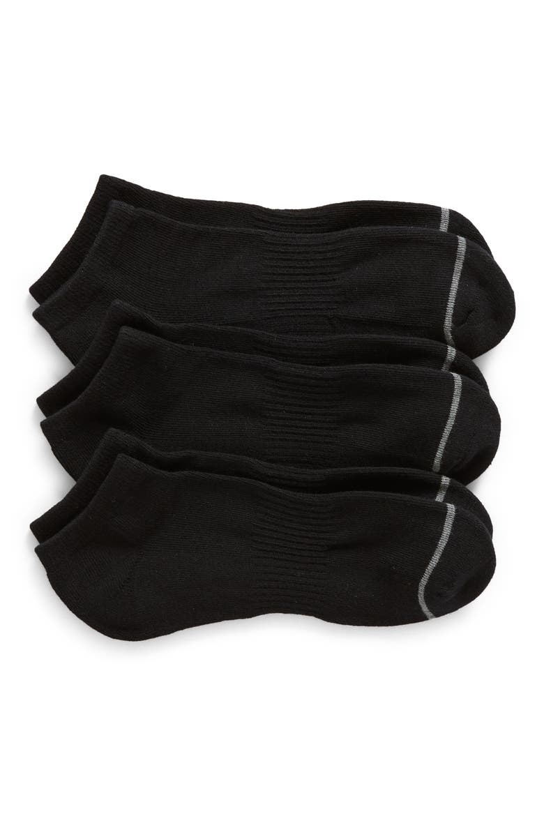 3-Pack Everyday Ankle Socks, Main, color, BLACK