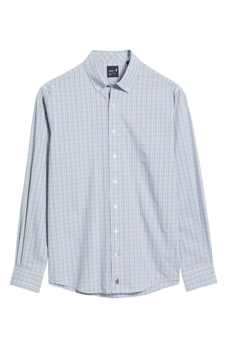 johnnie-O Cayden Shadow Check Performance Button-Down Shirt, Alternate, color, Maliblu