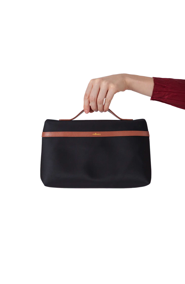 Esthera Nest Nylon Cosmetic Case, Alternate, color, Black