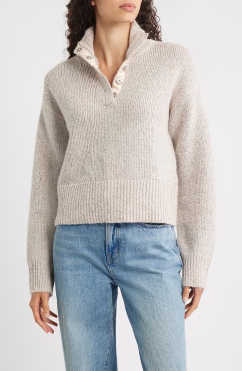 Snap Front Henley Sweater