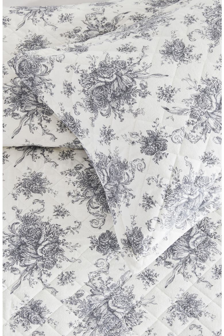 Petit Toile Flannel Quilt Set, Alternate, color, GREY