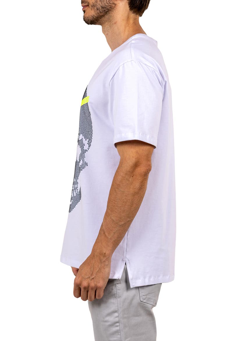 Pixel Skull Cotton Graphic T-Shirt, Alternate, color, WHITE