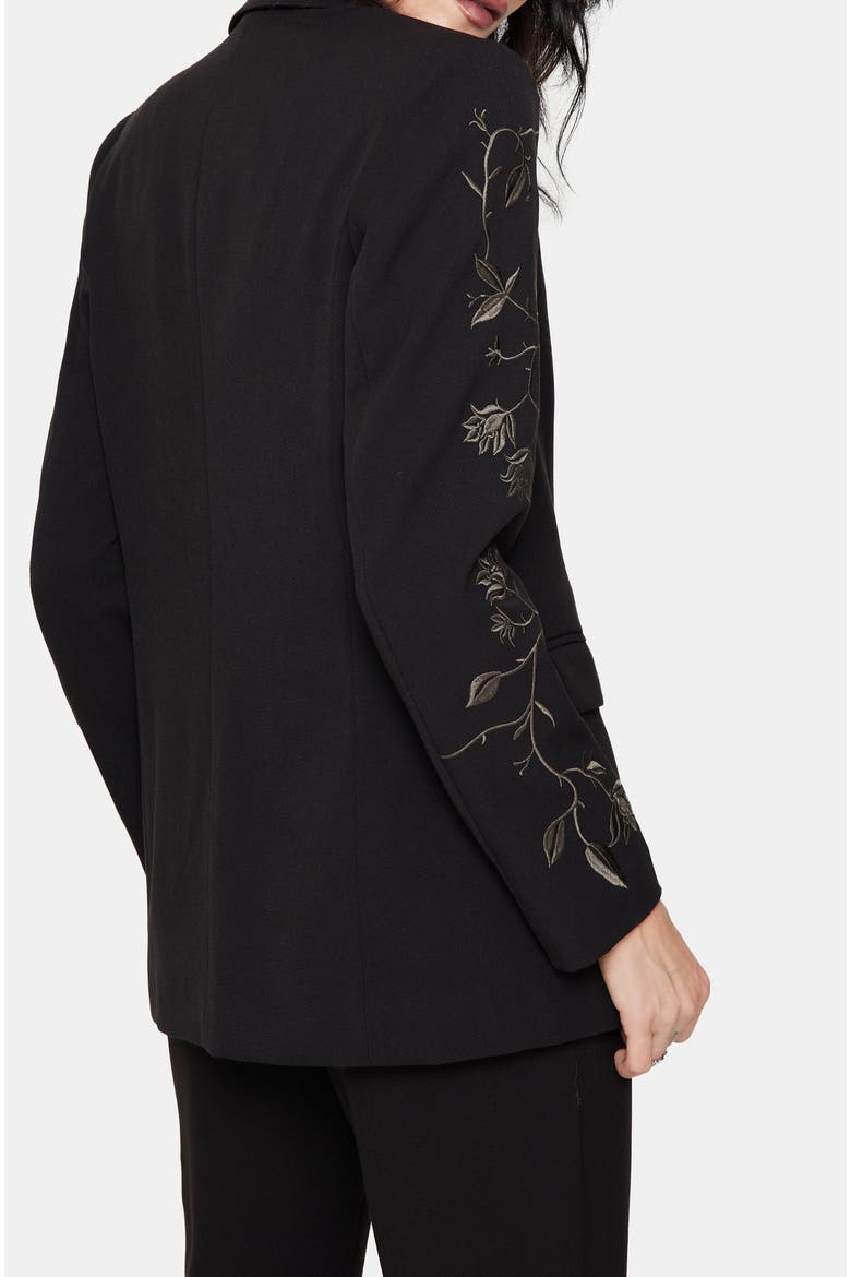 Maira Embroidered Blazer, Alternate, color, Black