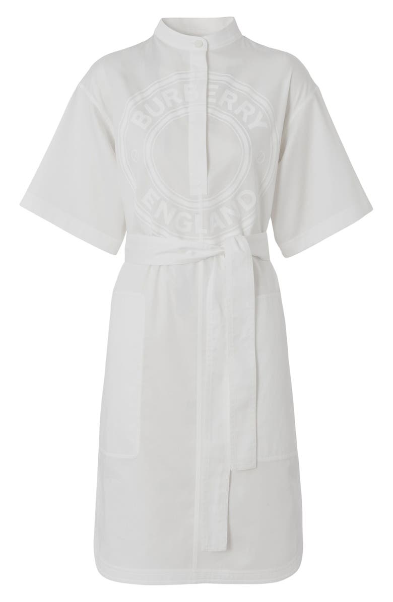 Burberry Abbie Logo Poplin Shirtdress, Alternate, color,