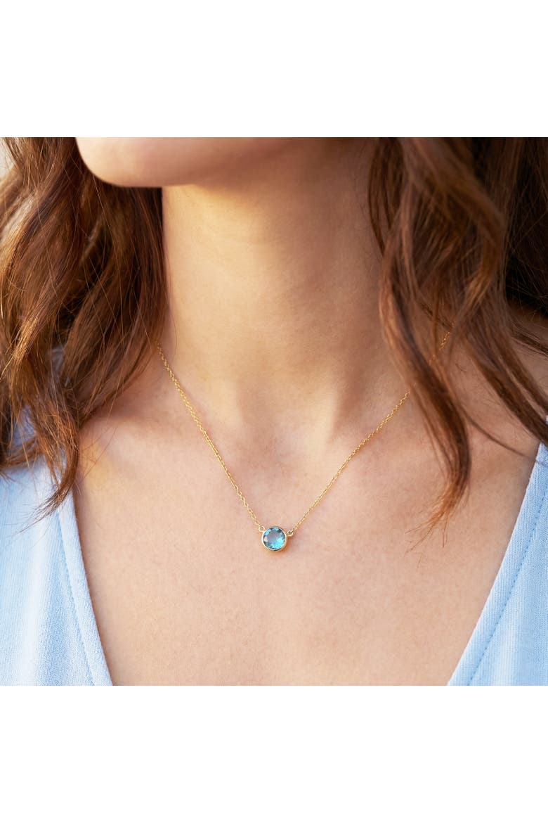 Blue Topaz Single Bezel Necklace, Alternate, color, Blue Topaz