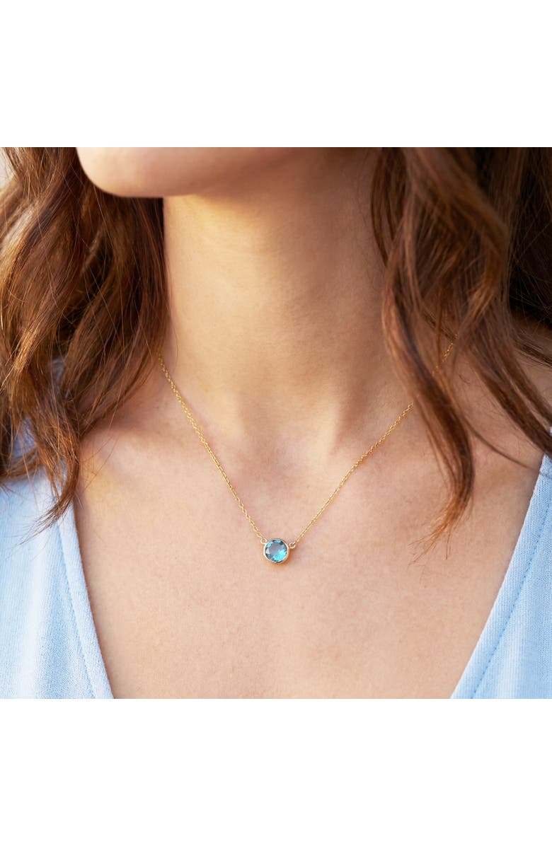 The Lovery Fine Jewelry Blue Topaz Single Bezel Necklace, Alternate, color, Blue Topaz