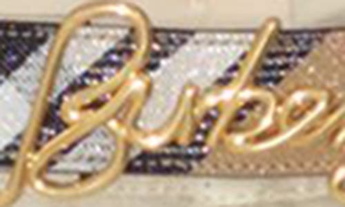 Burberry Reversible Script Logo Belt In Sand Check/black