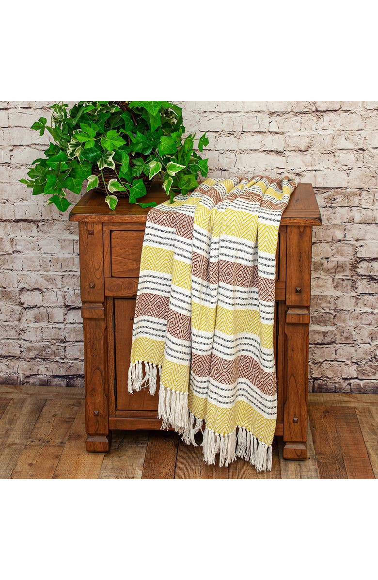 PARKLAND COLLECTION Kai Fringe Throw Blanket, Alternate, color, Rust Multi
