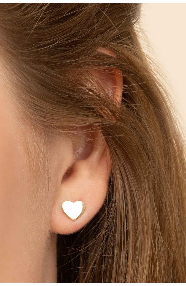 Oradina 14K Yellow Gold Cupid Studs, Alternate, color, Yellow Gold