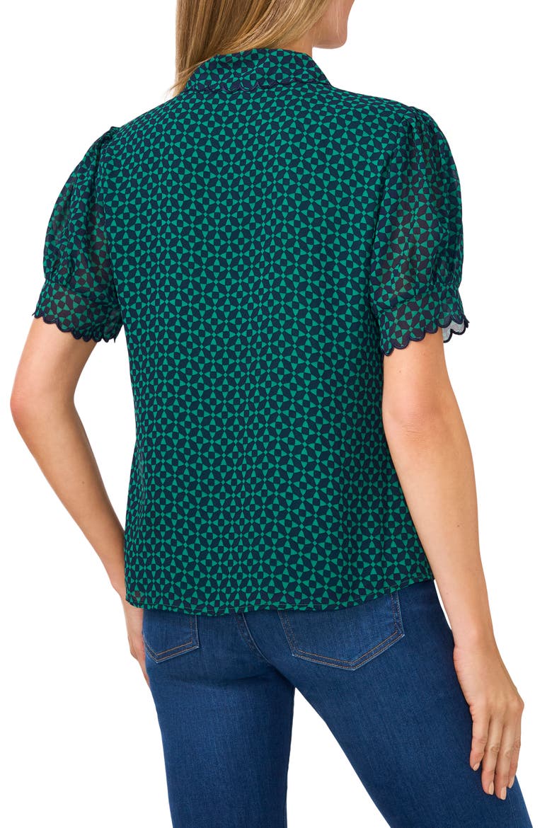 Print Scallop Shirt, Alternate, color, MEADOW GREEN
